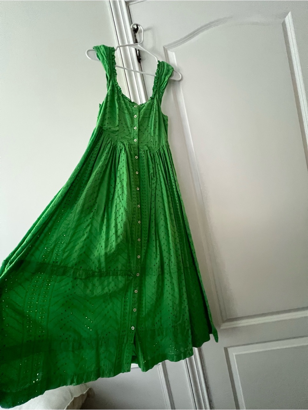 Women’s Urban Outfitters Green Eyelet Button-Front Summer Dress